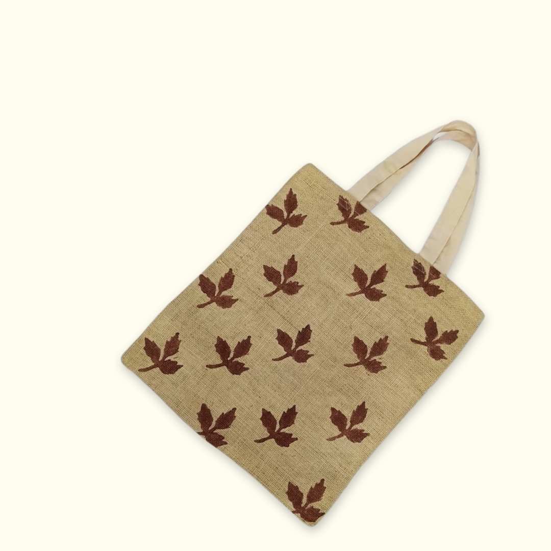 Leaflet Leaflet handcrafted bag with delicate leaf craft, made with care by skilled children.